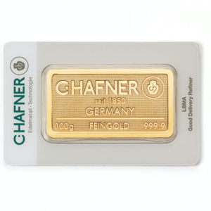 100 G Feingold Goldbarren C.Hafner