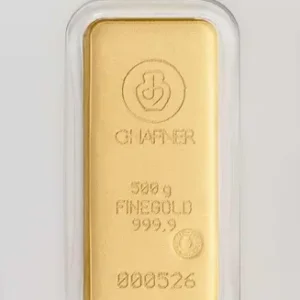 500 G Feingold Goldbarren C.Hafner
